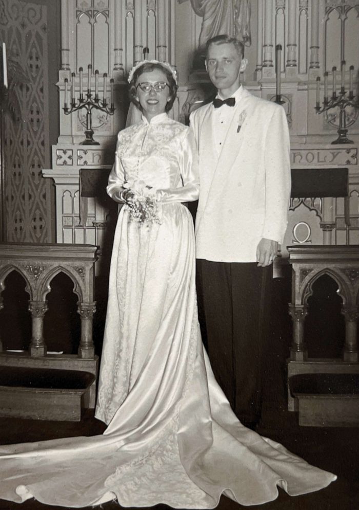 PHOTO: Eleanor "Elly" Larson wore her sister's wedding dress in 1953 when she got married to John Milton on June 27, 1953.