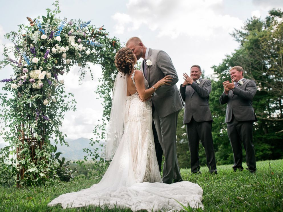 PHOTO: Marty Bruckner and Lauren Saia said I do on Saturday, Aug. 11, in Asheville, N.C.