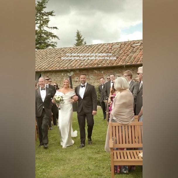 Shayna Sweeney had her father, Rob McHugh, and stepfather, Vinny Mauro, both walk her down the aisle at her wedding.