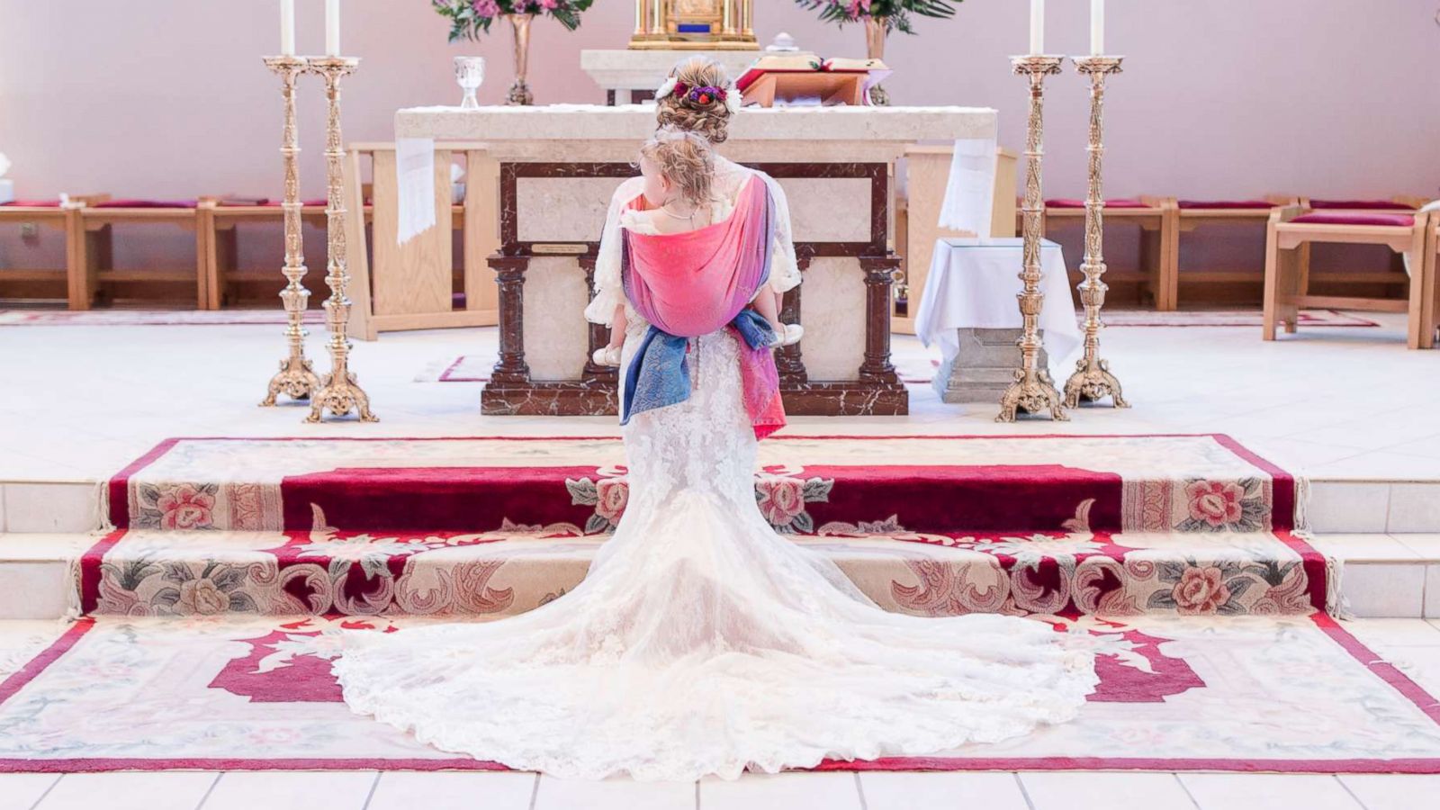 PHOTO: Dalton Butts is pictured wearing her baby Elllora at her wedding.