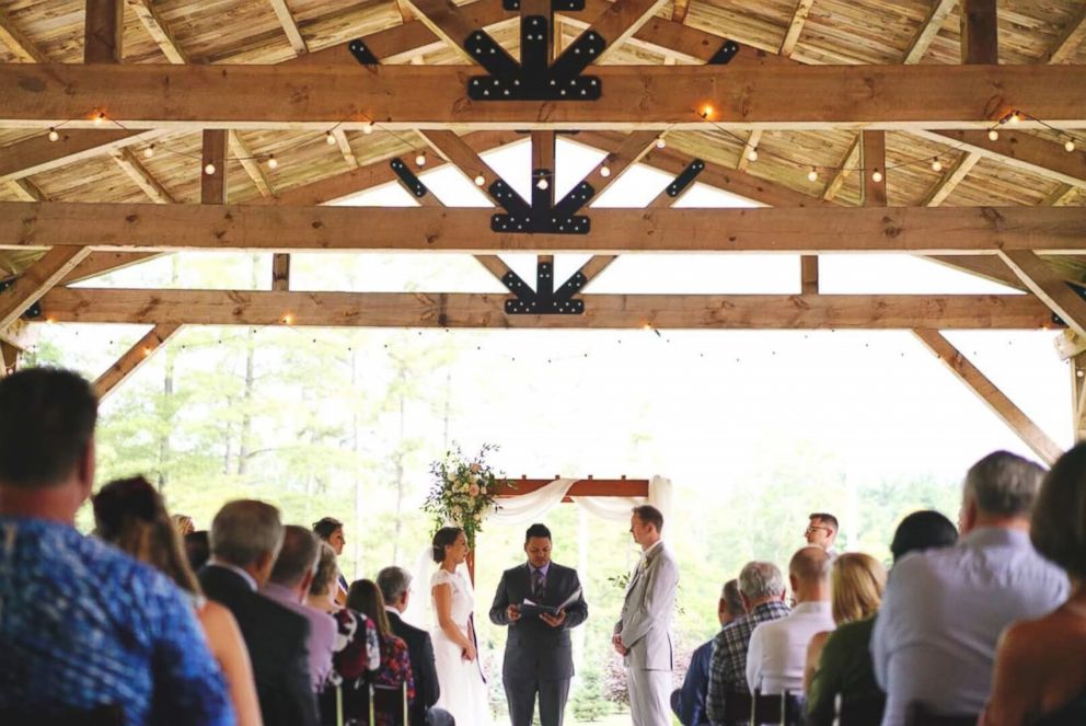 PHOTO: Manny Morales stepped in to officiate the wedding of Kelsey and Andy Schneck.