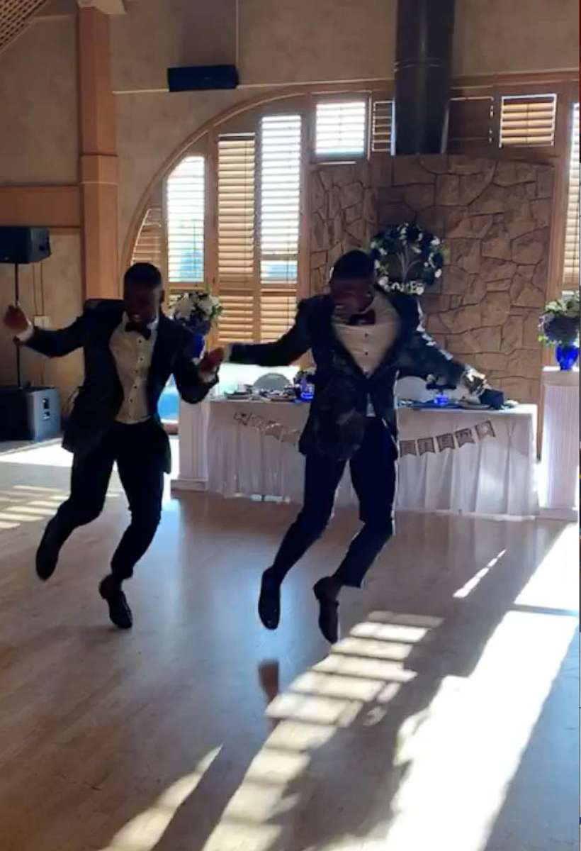 PHOTO: Taylor and Isaiah stunned the crowd with a high energy dance routine at their wedding.