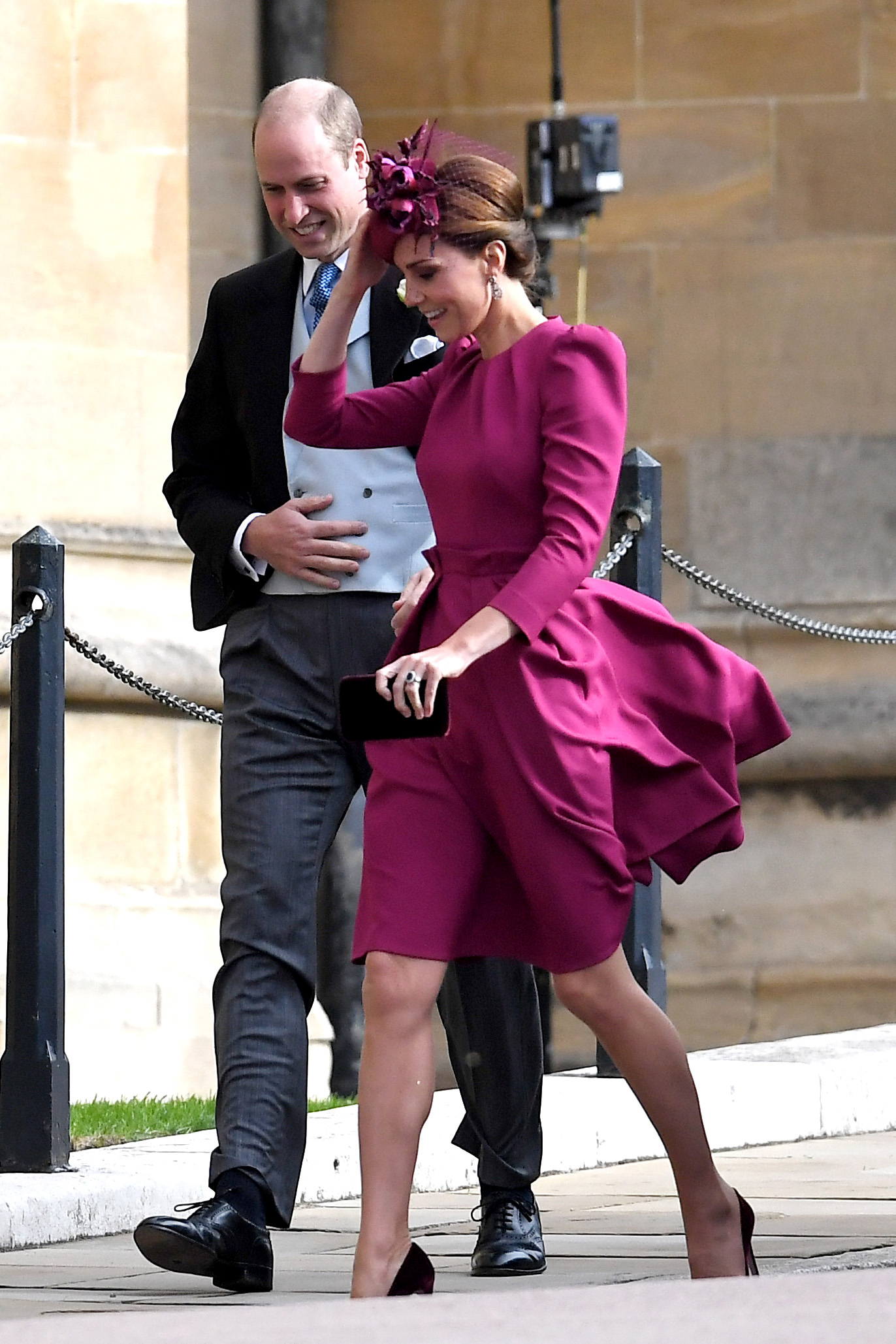 PHOTO: Catherine Duchess of Cambridge and Prince William attend the wedding of Princess Eugenie and Jack Brooksbank Windsor, Berkshire, U.K, Oct. 12, 2018.