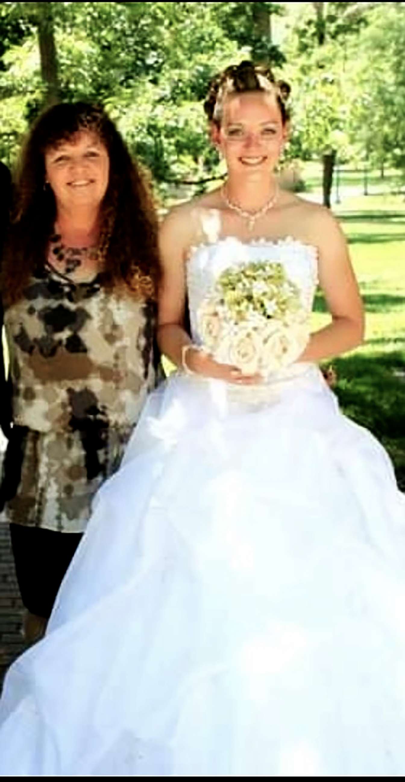 PHOTO: Casey Flory is pictured on her wedding day with her mom, Debbie Harker.
