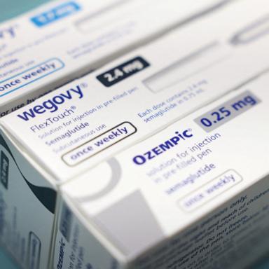 PHOTO: Boxes of Ozempic and Wegovy made by Novo Nordisk are seen at a pharmacy in London, March 8, 2024.