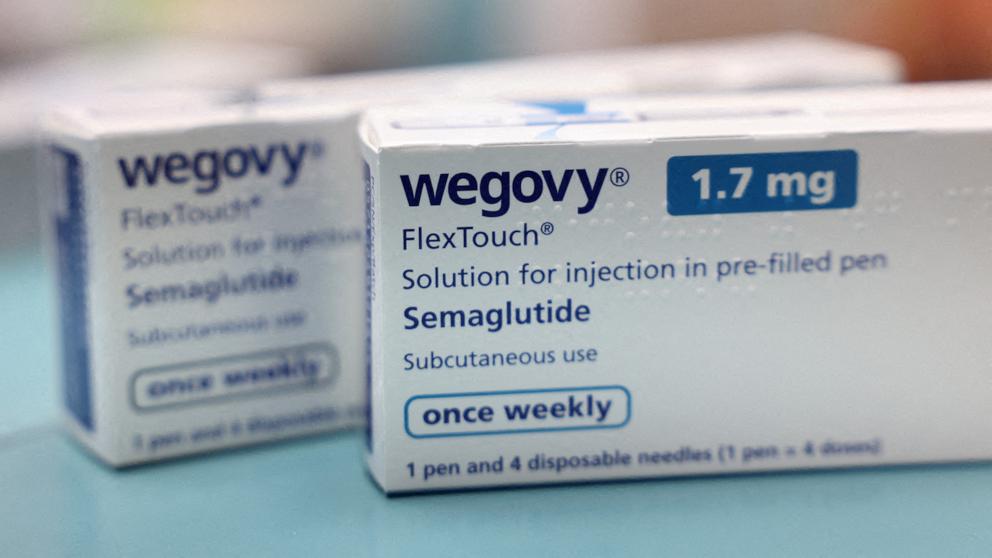 PHOTO: Boxes of Wegovy made by Novo Nordisk are seen at a pharmacy in London, March 8, 2024.