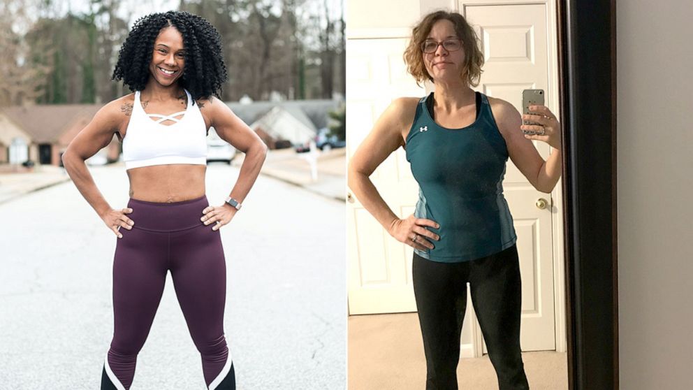 PHOTO: Victoria Brady, left, and Laura Rosenthal, each lost more than 100 pounds.