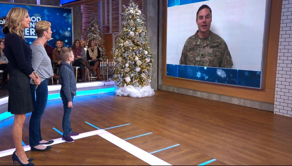 PHOTO: Holly Black and her 9-year-old son Will joined "GMA" for a military family Christmas surprise.