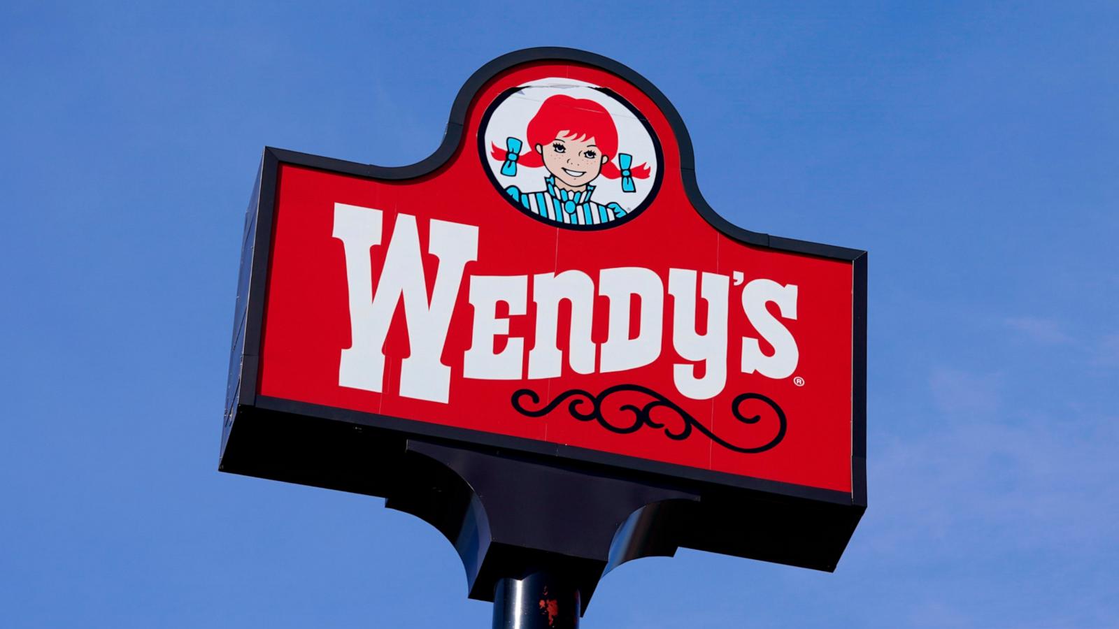 PHOTO: A sign stands over a Wendy's restaurant, Feb. 25, 2021, in Des Moines, Iowa.