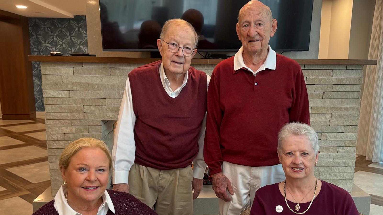 PHOTO: Mike Roche, 91, Russ Butler, 89, Carlene Jenkins, 89, and Cynthia Leach, 77, are among the former Austin High School classmates who now live at the Westminster senior living community.