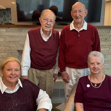 PHOTO: Mike Roche, 91, Russ Butler, 89, Carlene Jenkins, 89, and Cynthia Leach, 77, are among the former Austin High School classmates who now live at the Westminster senior living community.
