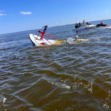 PHOTO: A Carteret Fire Department rescue boat crew from New Jersey was returning from a July 4 security detail in New York when a whale hit and sunk the boat.