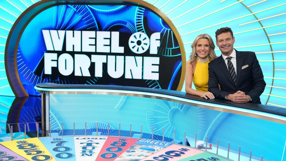 PHOTO: Vanna White and Ryan Seacrest pose for a photo on the "Wheel of Fortune" set.