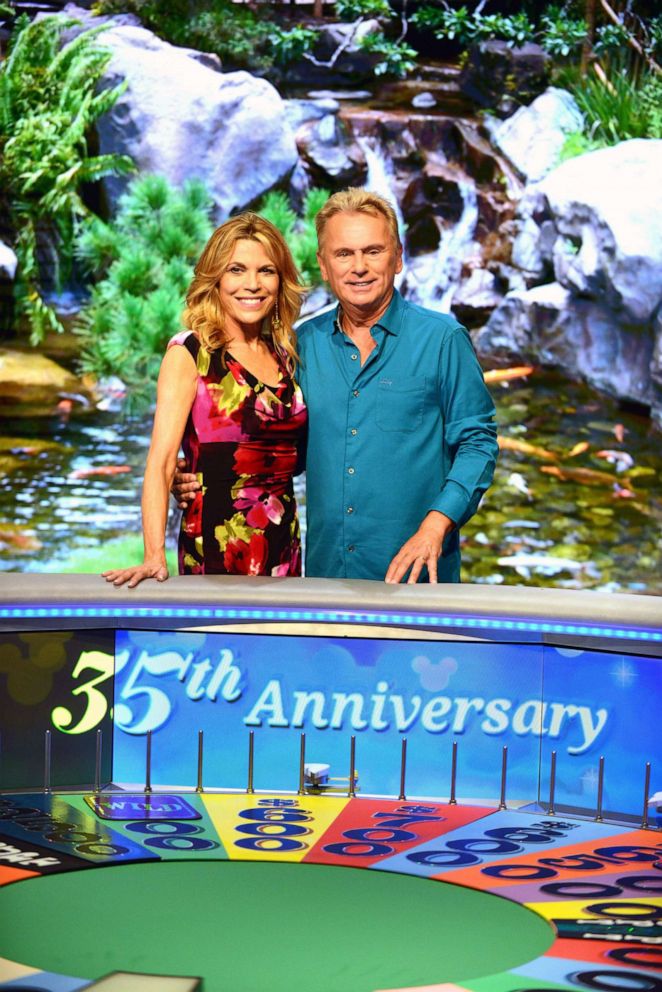 PHOTO:Wheel of Fortune' hosts Vanna White and Pat Sajak attend a taping of the Wheel of Fortune's 35th Anniversary Season at Epcot Center at Walt Disney World, Oct. 10, 2017, in Orlando, Fla.