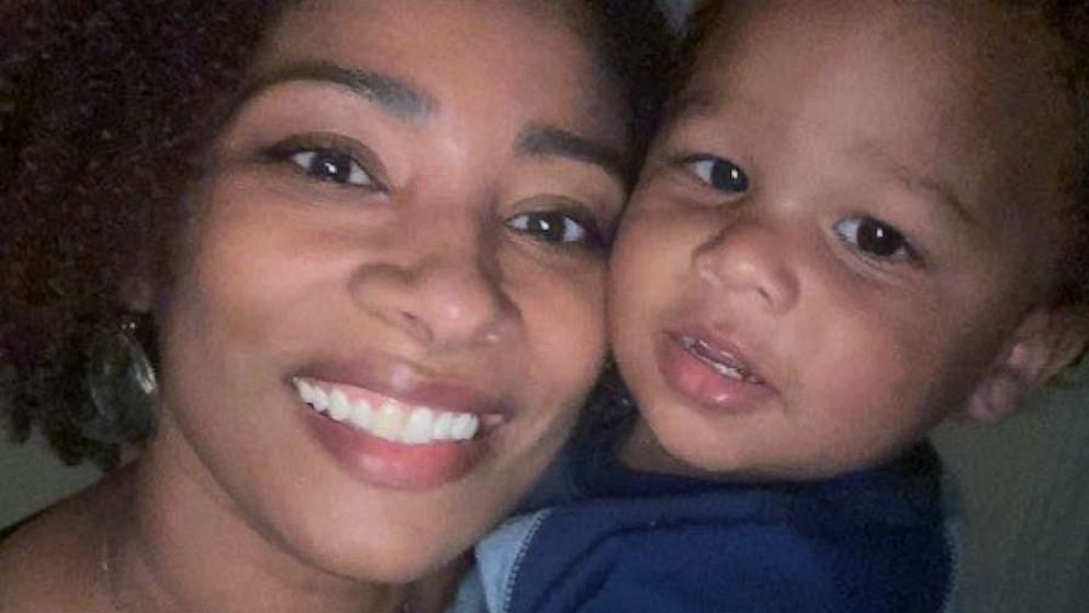 PHOTO: Tasha Wheeler, a nurse anesthetist, holds her son Harper for the first time after isolating from him for seven weeks due to COVID-19.