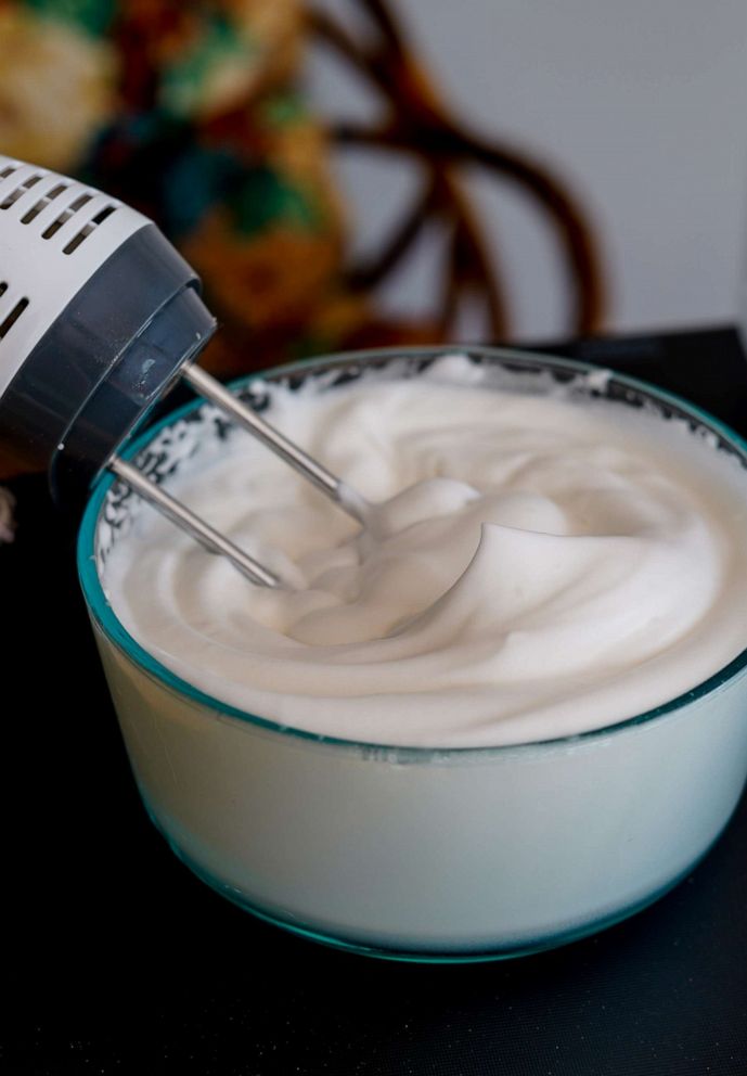 PHOTO: Whipped aquafaba, or liquid from a can of chickpeas.