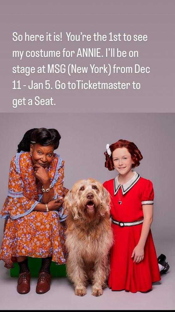 PHOTO: Whoopi Goldberg shows a first look at her role in "Annie," the musical, in her Instagram story.