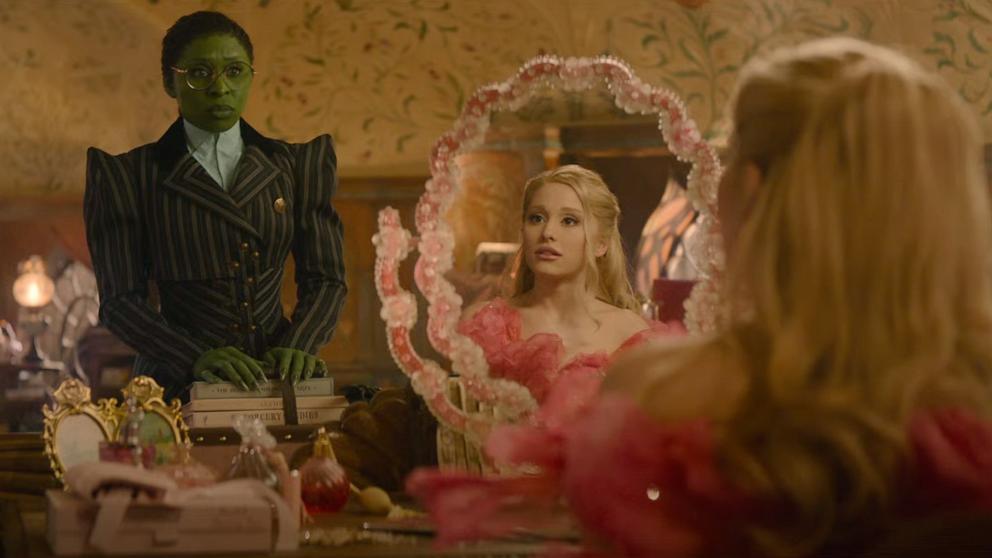 PHOTO: Cynthia Erivo as Elphaba and Ariana Grande as Glinda in "Wicked"