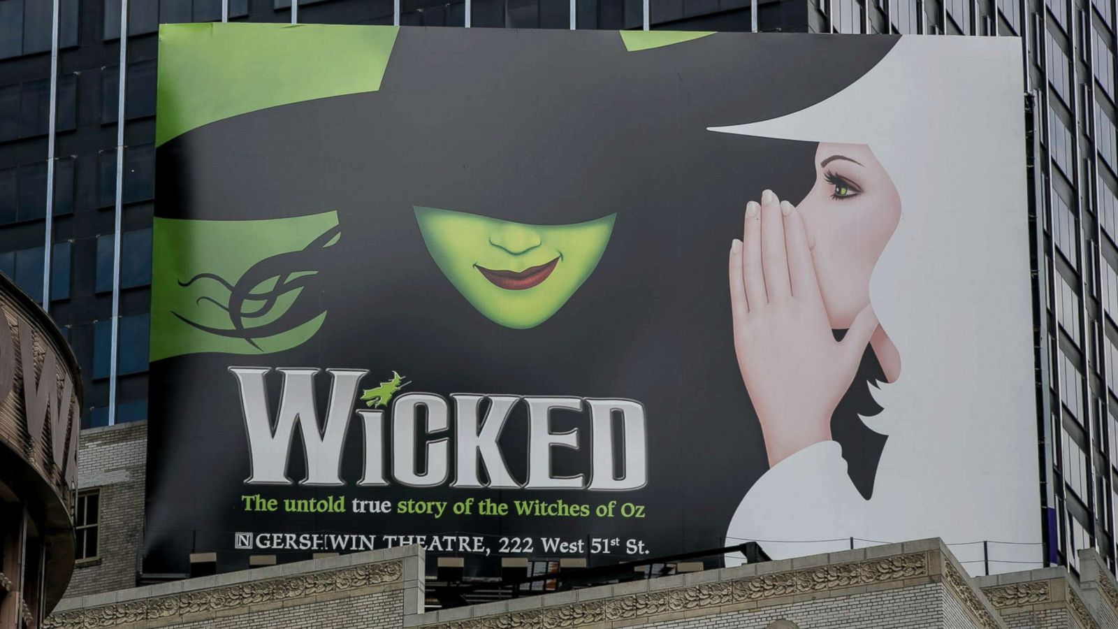 PHOTO: A billboard promotes the Broadway play "Wicked" is viewed in Times Square in this June 10, 2017 file in N.Y.