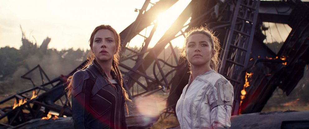 PHOTO: Scarlett Johansson and Florence Pugh in "Black Widow," 2021.
