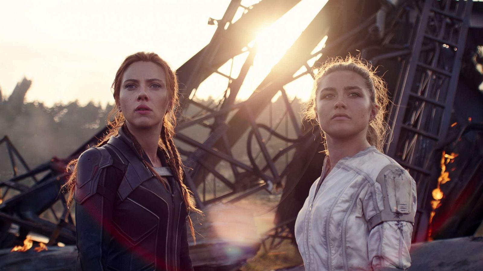 PHOTO: Scarlett Johansson and Florence Pugh in "Black Widow," 2021.