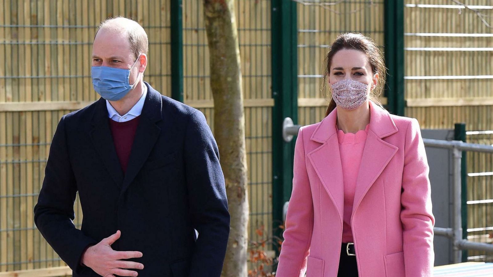 PHOTO: Britain's Prince William, Duke of Cambridge and Britain's Catherine, Duchess of Cambridge during a visit to School21 following its re-opening after the easing of coronavirus lockdown restrictions in east London, March 11, 2021.