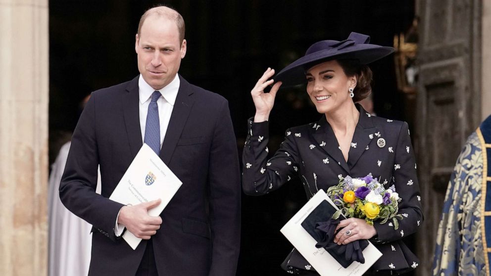 PHOTO: Prince William, Prince of Wales and Catherine, Princess of Wales depart the annual Commonwealth Day Service at Westminster Abbey on March 13, 2023, in London.