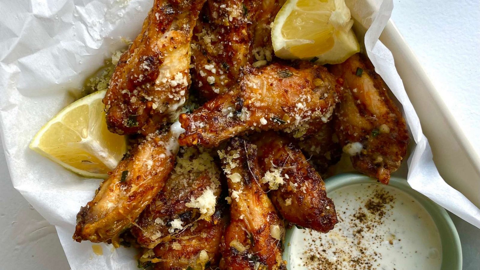 PHOTO: Chicken wings tossed in lemon, garlic and parmesan.