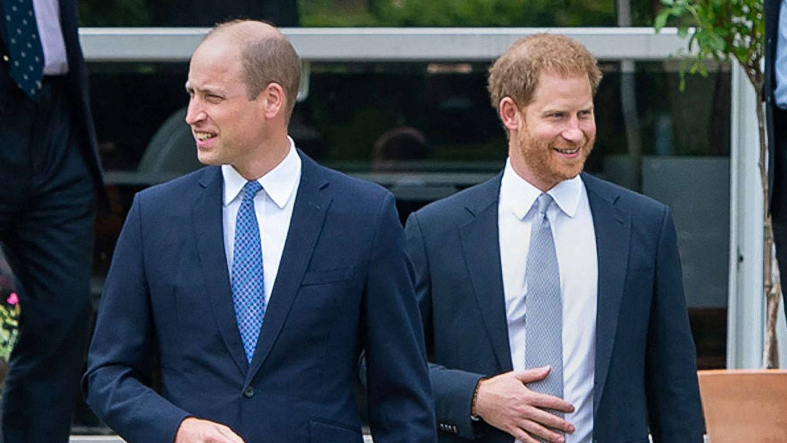 PHOTO: Britain's Prince William, Duke of Cambridge and Prince Harry, Duke of Sussex arrive for the unveiling of a statue of their mother, Princess Diana at The Sunken Garden in Kensington Palace, London, July 1, 2021.