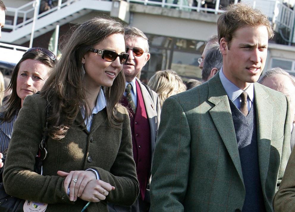 PHOTO: In this March 13, 2007 file photo, Britain's Prince William, right, stands beside girlfriend Kate Middleton in the paddock enclosure on the first day of the Cheltenham Race Festival at Cheltenham Race course, in Gloucestershire, U.K.