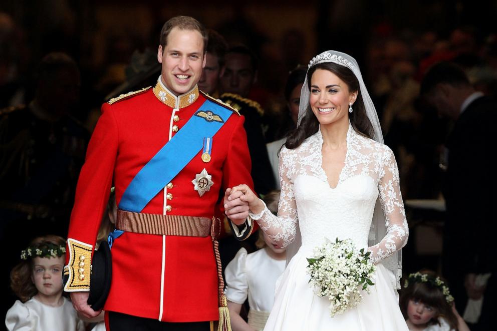 PHOTO: In this April 29, 2011 file photo, Prince William, Duke of Cambridge and Catherine, Duchess of Cambridge smile following their marriage at Westminster Abbey in London.