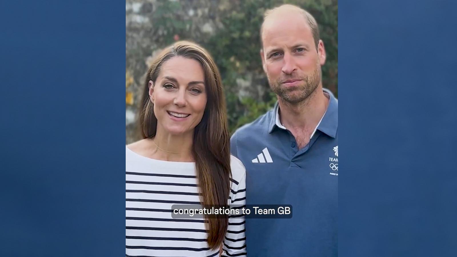 PHOTO: Prince William, Prince of Wales and Catherine, Princess of Wales appear in a video congratulating Team Great Britain on their Olympic success as the 2024 Games came to a close in Paris.