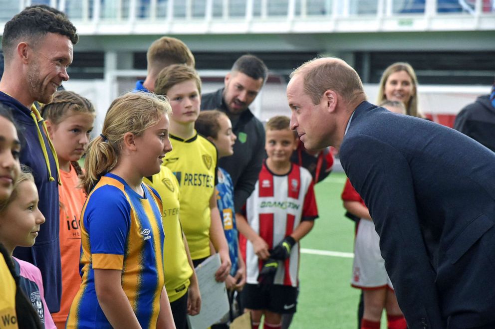 PHOTO: Prince William, the Prince of Wales and President of Football Association, visits England's national football centre at St. George's Park to mark its 10th anniversary as the home of English football, in Burton upon Trent, Britain, Oct. 5, 2022. 