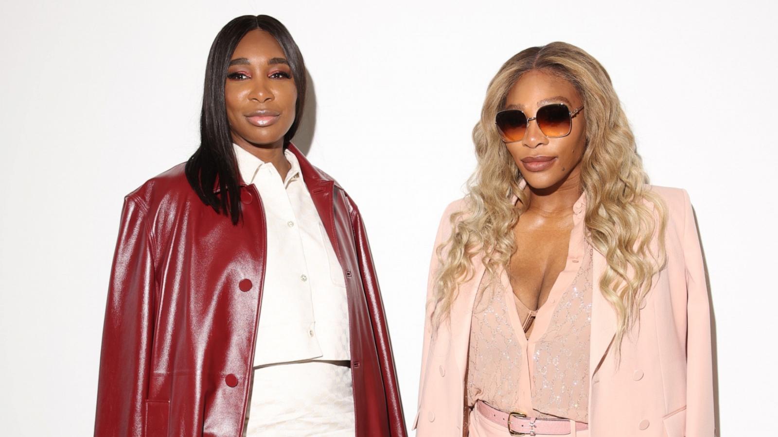 PHOTO: Venus Williams and Serena Williams are seen front row at the Gucci Men's Spring Summer 2025 Fashion Show during the Milan Fashion Week Menswear Spring/Summer 2025 at Triennale di Milano on June 17, 2024 in Milan.