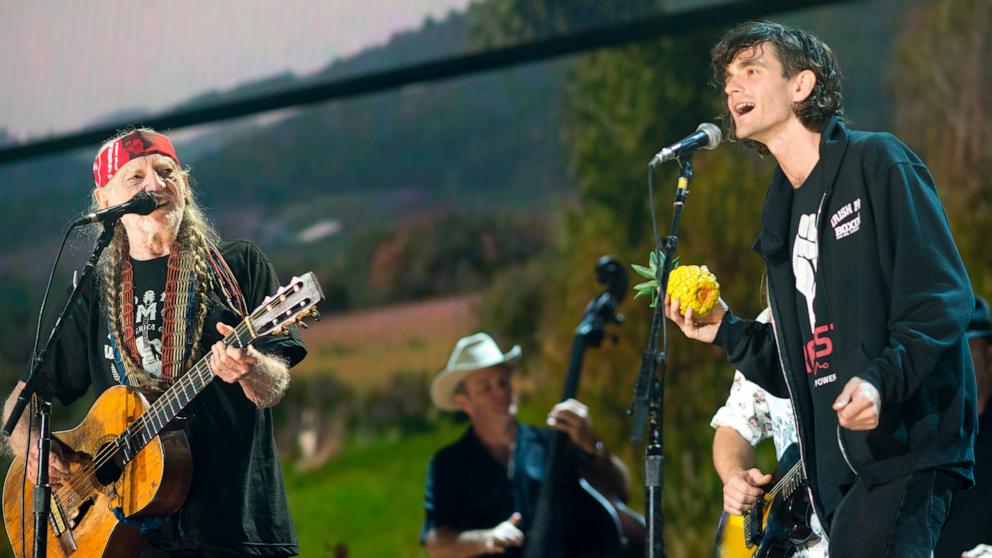 PHOTO: In this Sept. 16, 2017, file photo, Willie Nelson performs with Micah Nelson at Farm Aid finale at the KeyBank Pavilion in Burgettstown, Pa.