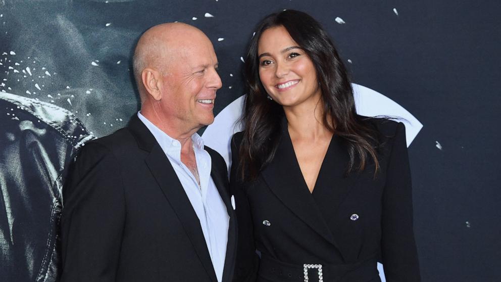 PHOTO: Actor Bruce Willis and his wife English model Emma Heming attend the premiere of Universal Pictures' "Glass" at SVA Theatre on Jan. 15, 2019 in New York City.