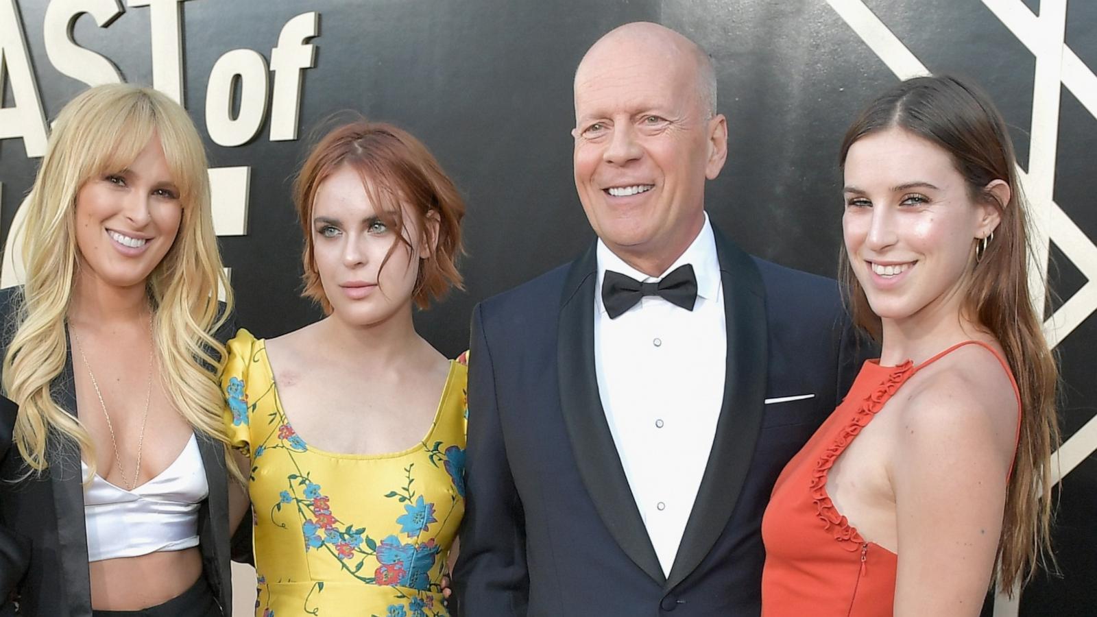 PHOTO: Rumer Willis, Tallulah Willis, Bruce Willis and Scout Willis attend the Comedy Central Roast of Bruce Willis, July 14, 2018, in Los Angeles.