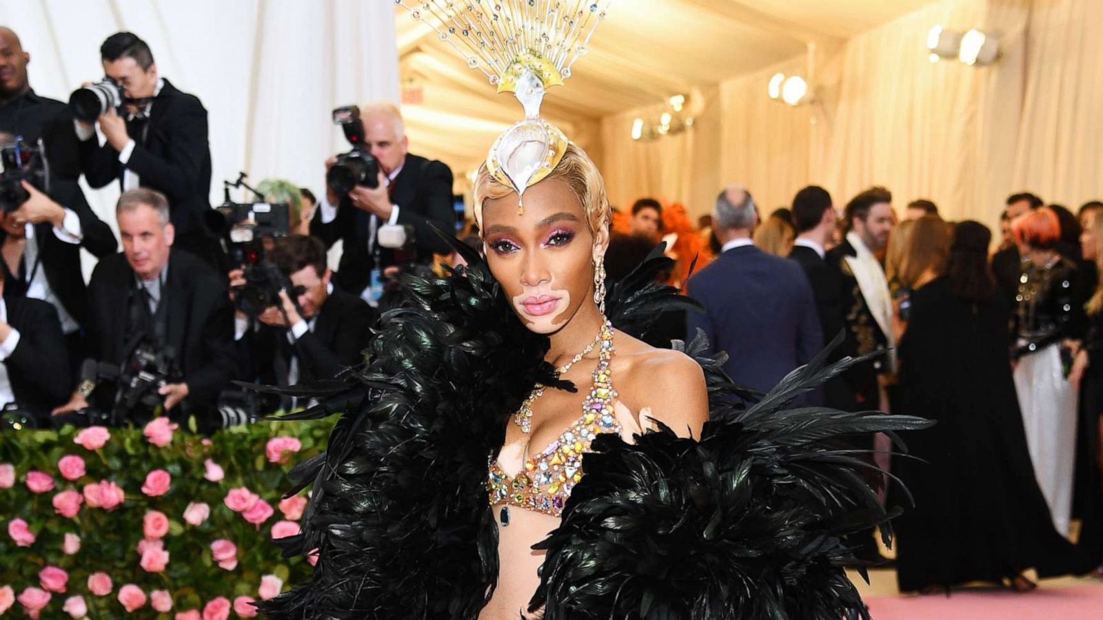 PHOTO: Winnie Harlow attends The 2019 Met Gala Celebrating Camp: Notes on Fashion at Metropolitan Museum of Art on May 06, 2019 in New York City.