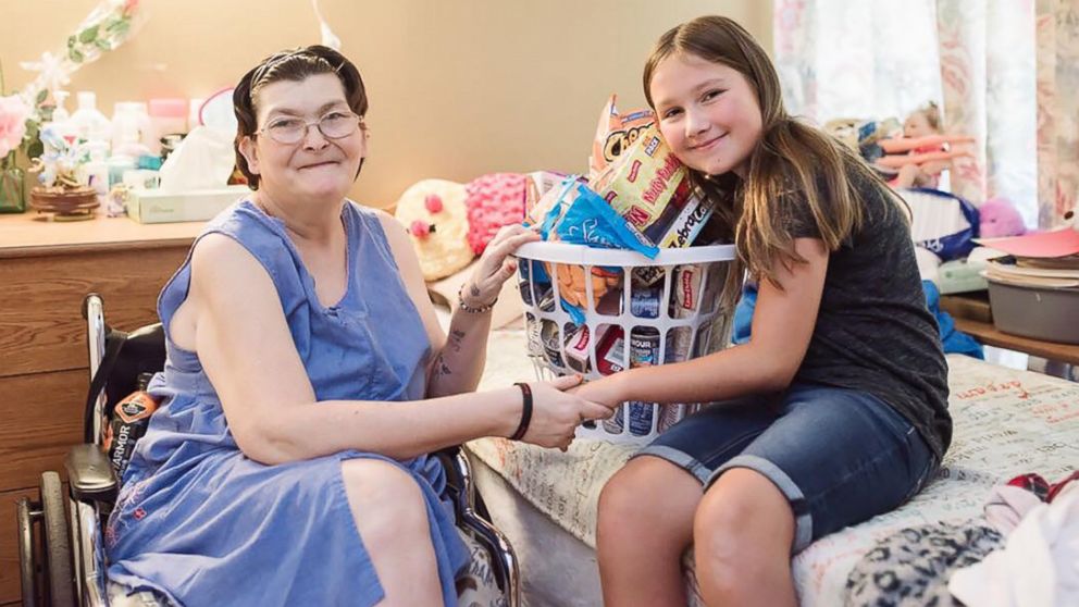 PHOTO: Ruby Kate Chitsey, 11, grants wishes of nursing home residents at five long term care centers in three counties in and around Harrison, Arkansas.