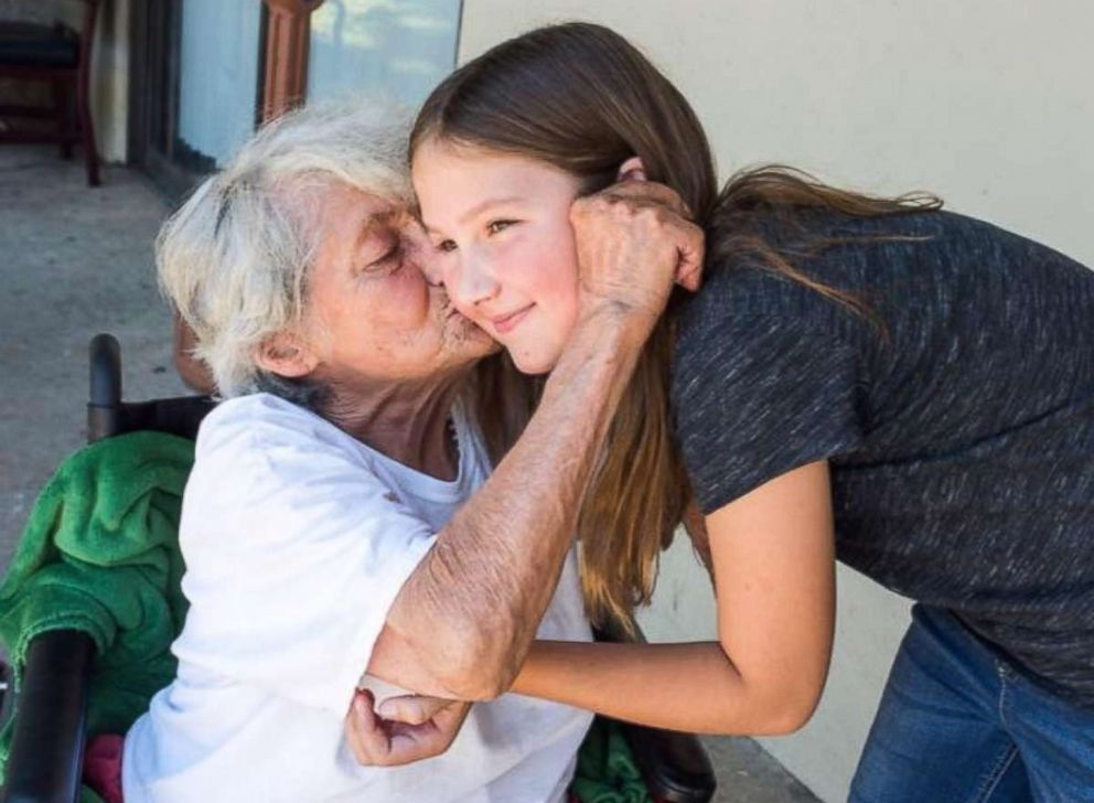 PHOTO: Ruby Kate Chitsey, 11, spends a lot of her time visiting nursing homes with her mother, Amanda Chitsey, who is a nurse practitioner.