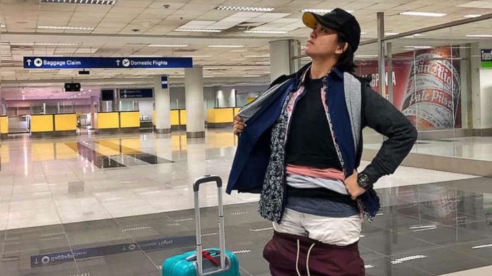 PHOTO: Gel Rodriguez of the Philippines is getting love on Facebook after posting her hilarious method for skipping an excess baggage fee at the airport.