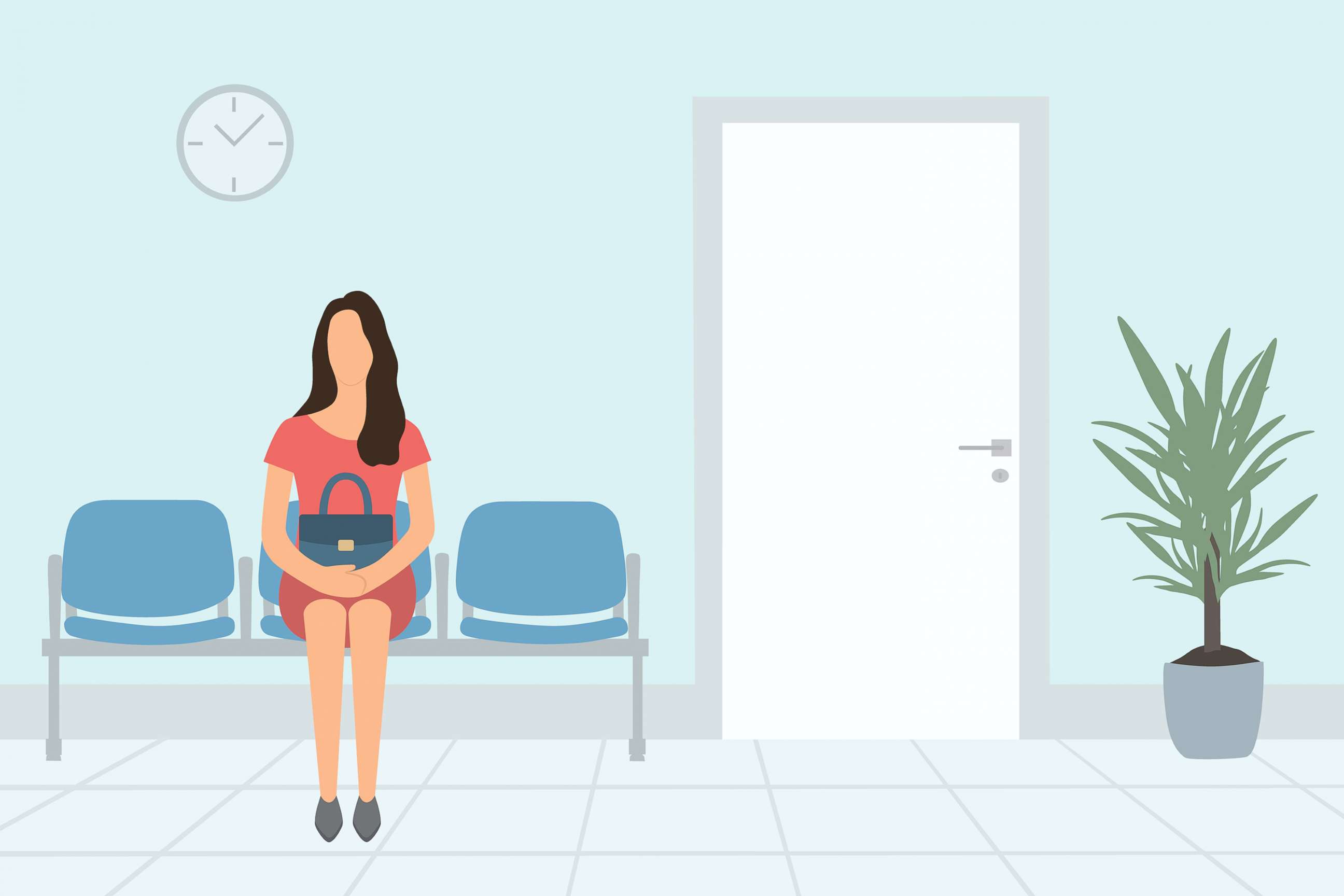 PHOTO: Illustration of a woman waiting in a doctor's office.