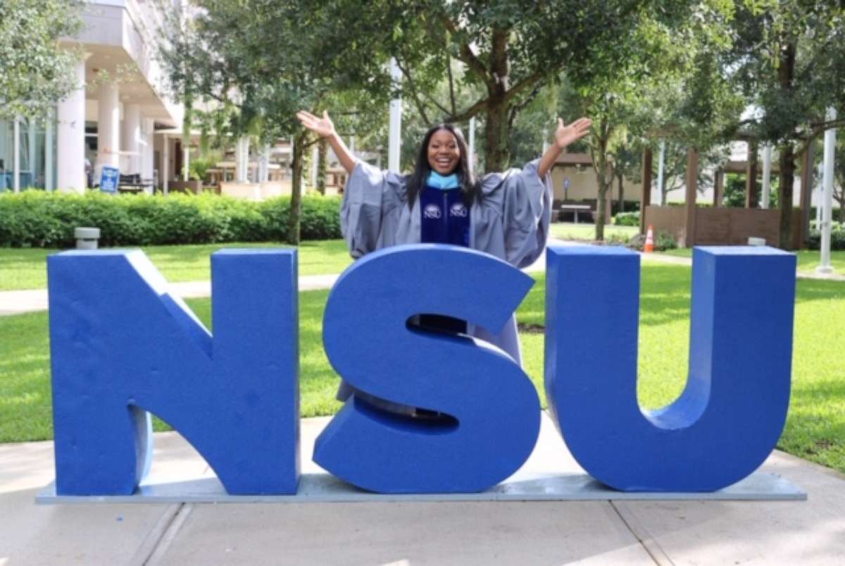 PHOTO: Yolanda Perkins, 39, received a PhD at at Nova Southeastern University in Florida.