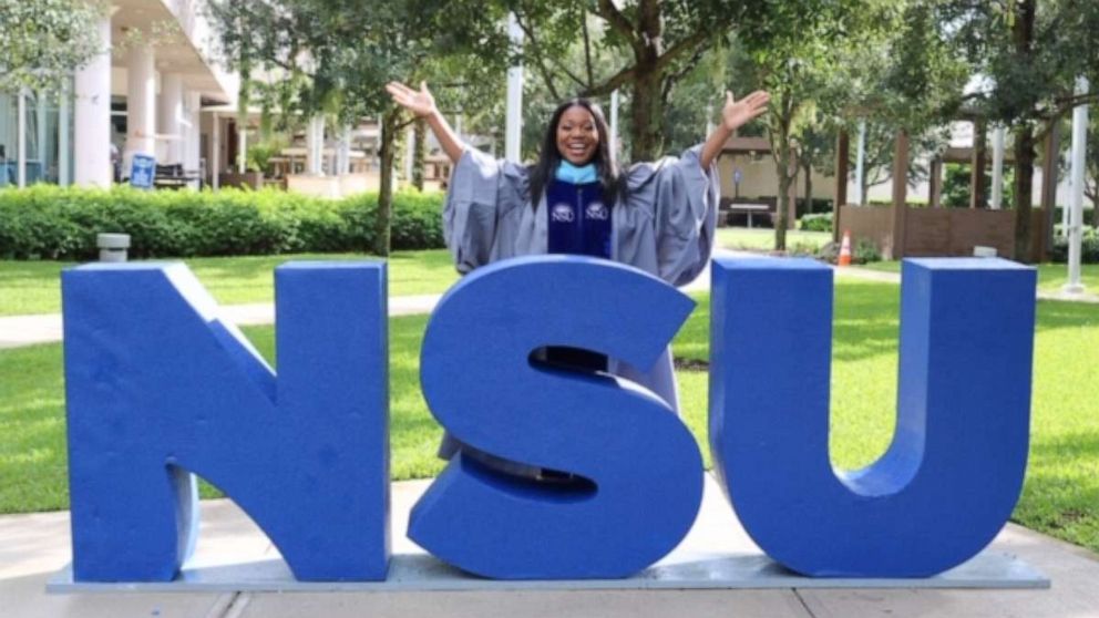 PHOTO: Yolanda Perkins, 39, received a PhD at at Nova Southeastern University in Florida.