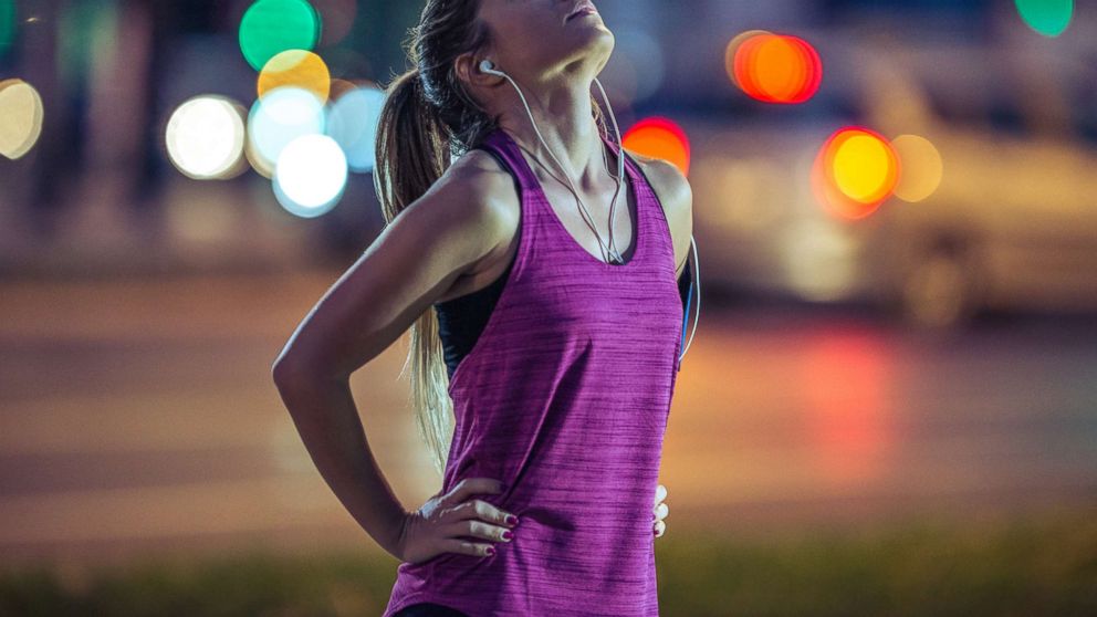 PHOTO: A young woman is pictured catching her breath after a running session in this undated stock photo.