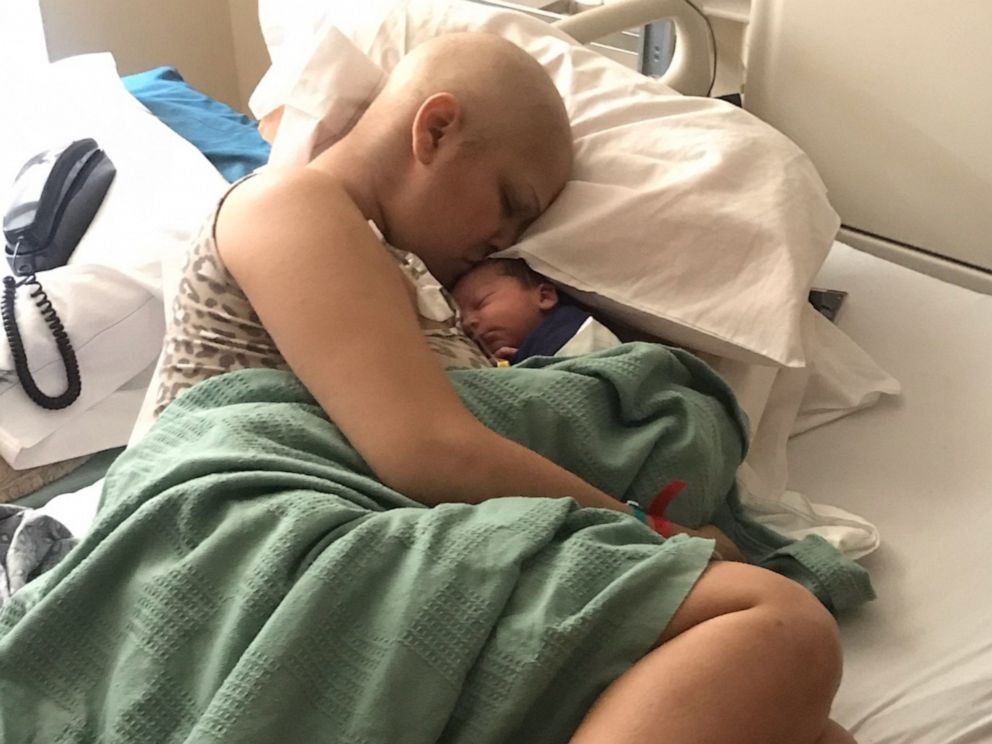 PHOTO: Jade Devis of Rancho Cucamonga, California, welcomed a son, Bradley, after two months of chemotherapy to fight Stage 2 triple negative breast cancer--one of the rarest forms of breast cancer.