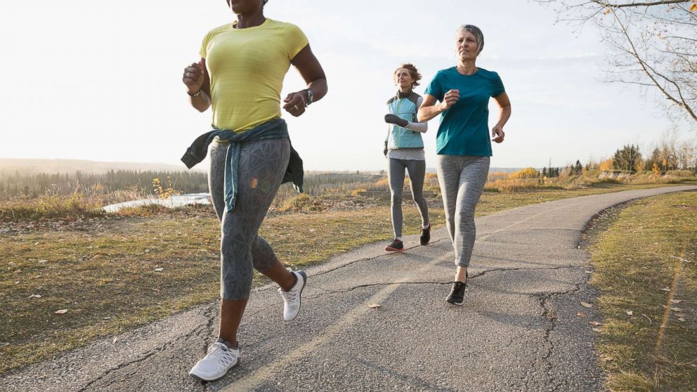 PHOTO: Women run together in an undated stock photo.