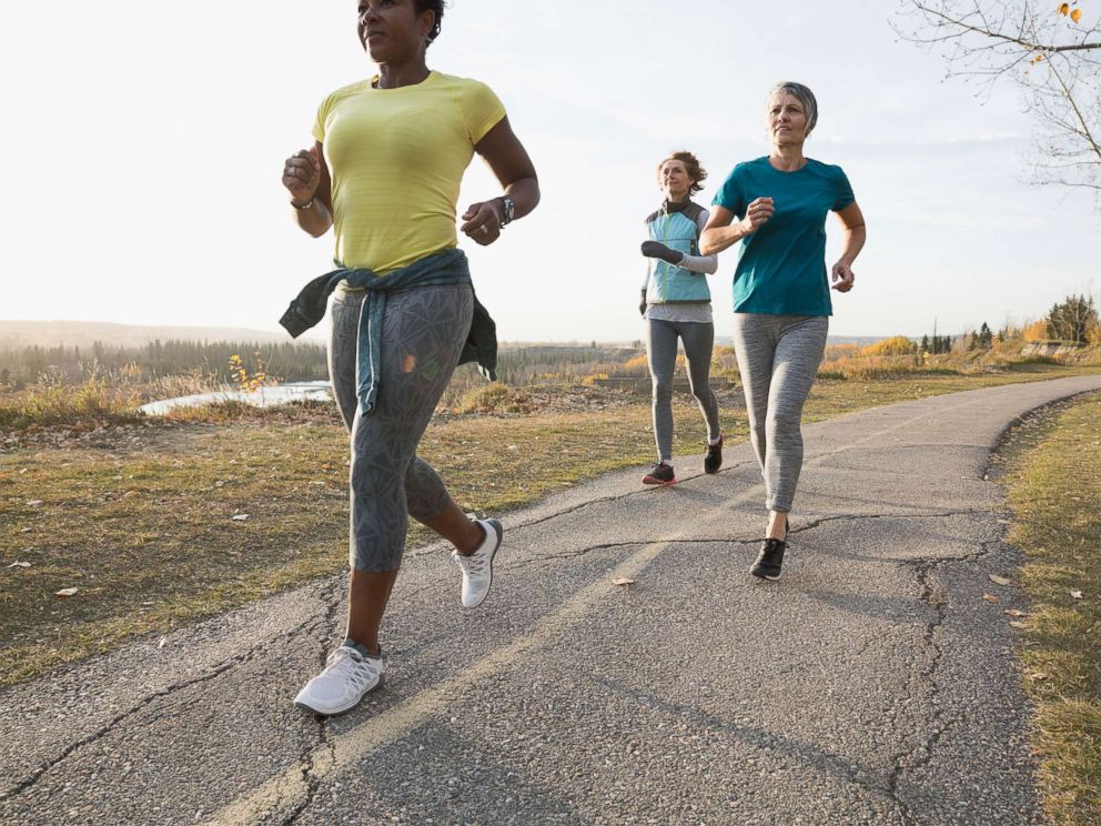 PHOTO: Women run together in an undated stock photo.