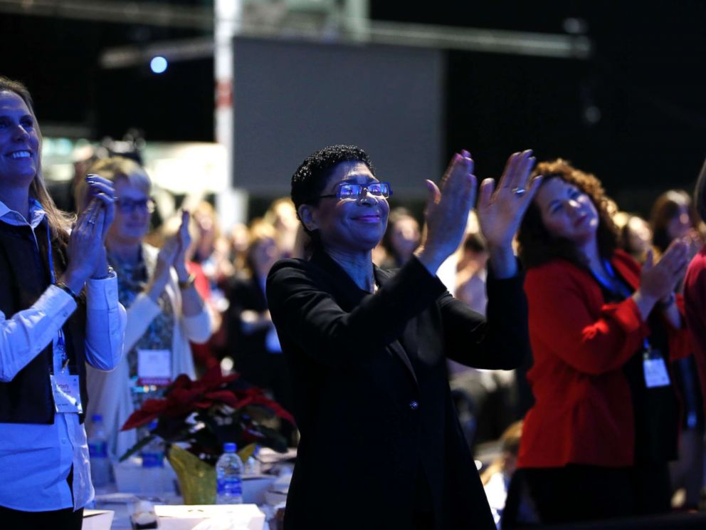 PHOTO: Audience reacts during 2018 Massachusetts Conference for Women at Boston Convention Center, Dec. 6, 2018.