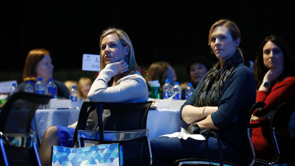 PHOTO: Audience reacts during 2018 Massachusetts Conference for Women at Boston Convention Center, Dec. 6, 2018.